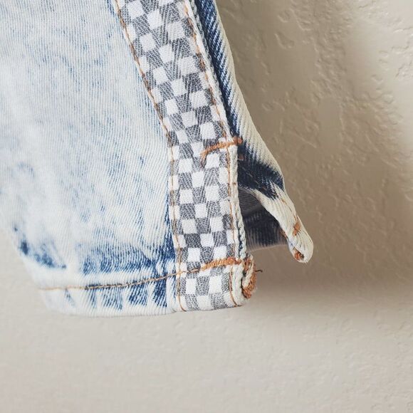 Vintage 90s Zena Acid Washed Bleached Patchwork New Directions Denim Blue Jeans - Picture 13 of 16